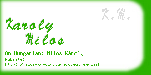 karoly milos business card